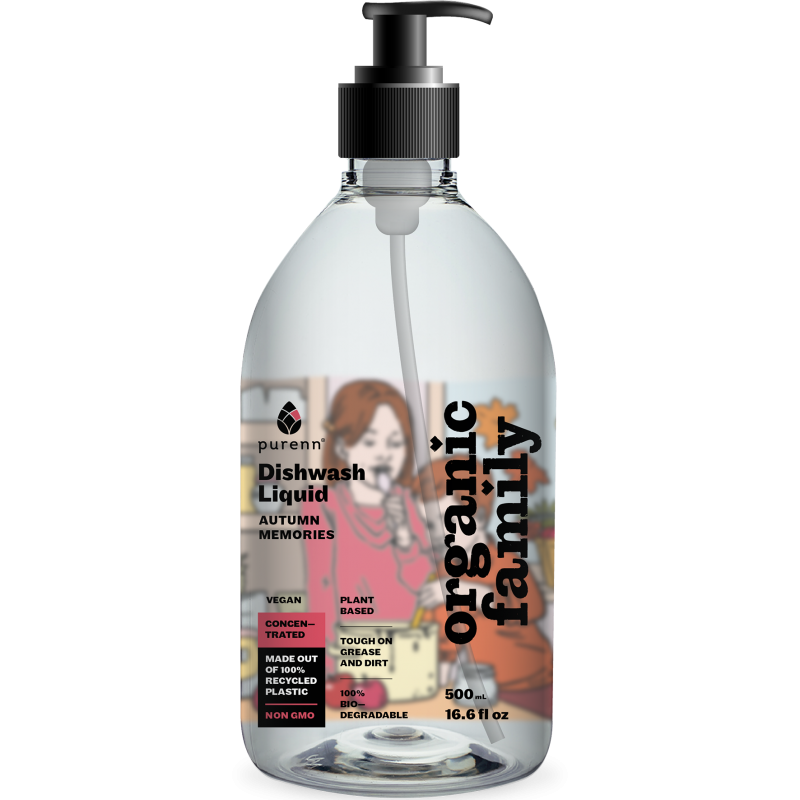 Βιολογικό υγρό πιάτων με Αλόη και κόκκινο Μύρτιλο Autumn memories Organic Family 500ml