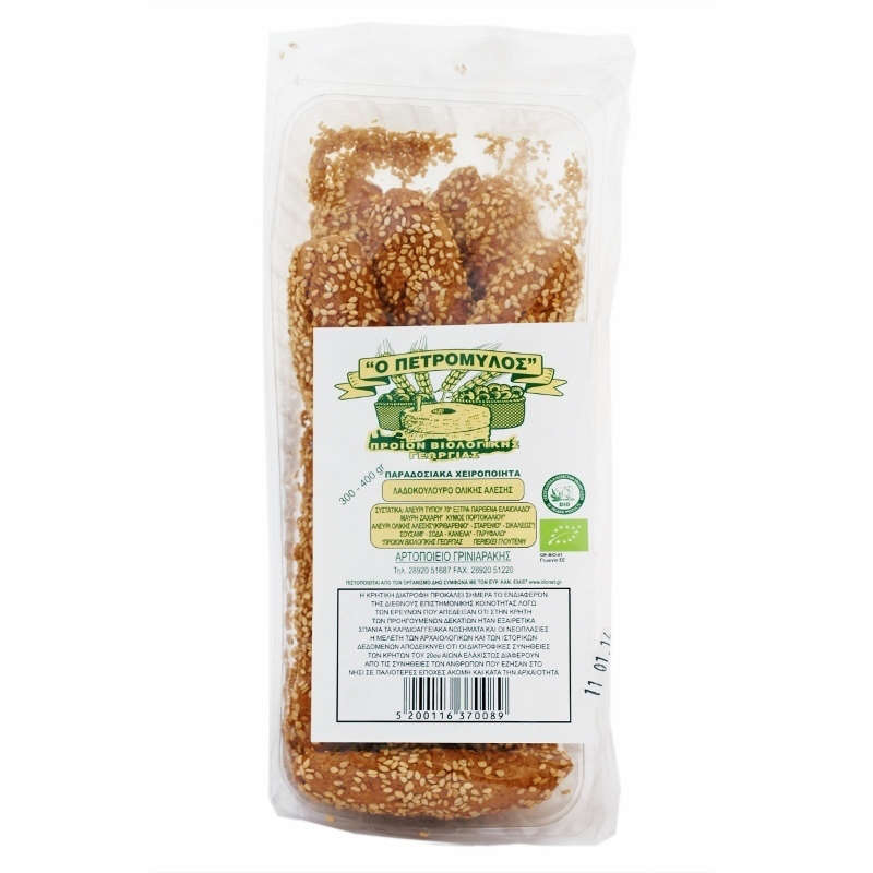 Βιολογικό Λαδοκούλουρο ολικής άλεσης 300gr ΠΕΤΡΟΜΥΛΟΣ Ηρακλείου