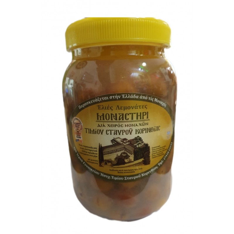 Ελιές πράσινες λεμονάτες από Γυναικείο Μοναστήρι Τιμίου Σταυρού Κορινθίας 1L