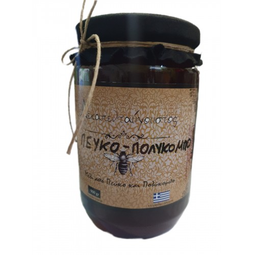 Μέλι Πεύκο - Πολύκομπο 900gr Δεκαπενταύγουστος