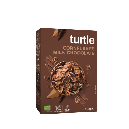 Βιολογικές Νιφάδες Καλαμποκιού με σοκολάτα γάλακτος χωρίς Γλουτένη 250gr Turtle