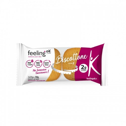 Μπισκότα Βανίλια & λεμόνι Low Carb keto friendly (2×25gr) Biscottone FeelingOK