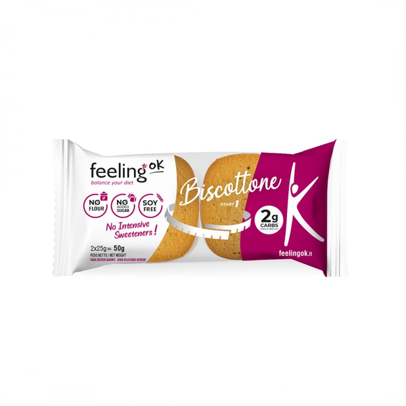Μπισκότα Βανίλια & λεμόνι Low Carb keto friendly (2×25gr) Biscottone FeelingOK