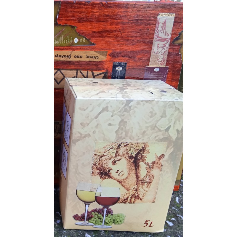 Βιολογικός οίνος Λευκός Ξηρός ποικιλιακός Sauvignon blanc Ασύρτικο ασκός 5L ΑΚΡΟΘΕΑ