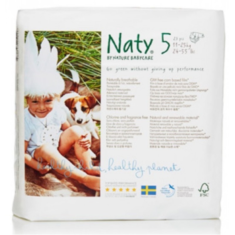 Οικολογικές πάνες Junior 11-25kg (22 τεμάχια) χωρίς χλώριο και αρώματα 800gr Eco by Naty Οικολογικές πάνες Junior 11-25kg (22 τεμάχια) χωρίς χλώριο και αρώματα 800gr Eco by Naty