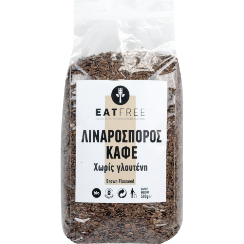 Βιολογικός Λιναρόσπορος καφέ 500gr χωρίς Γλουτένη Eat free Βιολογικός Λιναρόσπορος καφέ 500gr χωρίς Γλουτένη Eat free