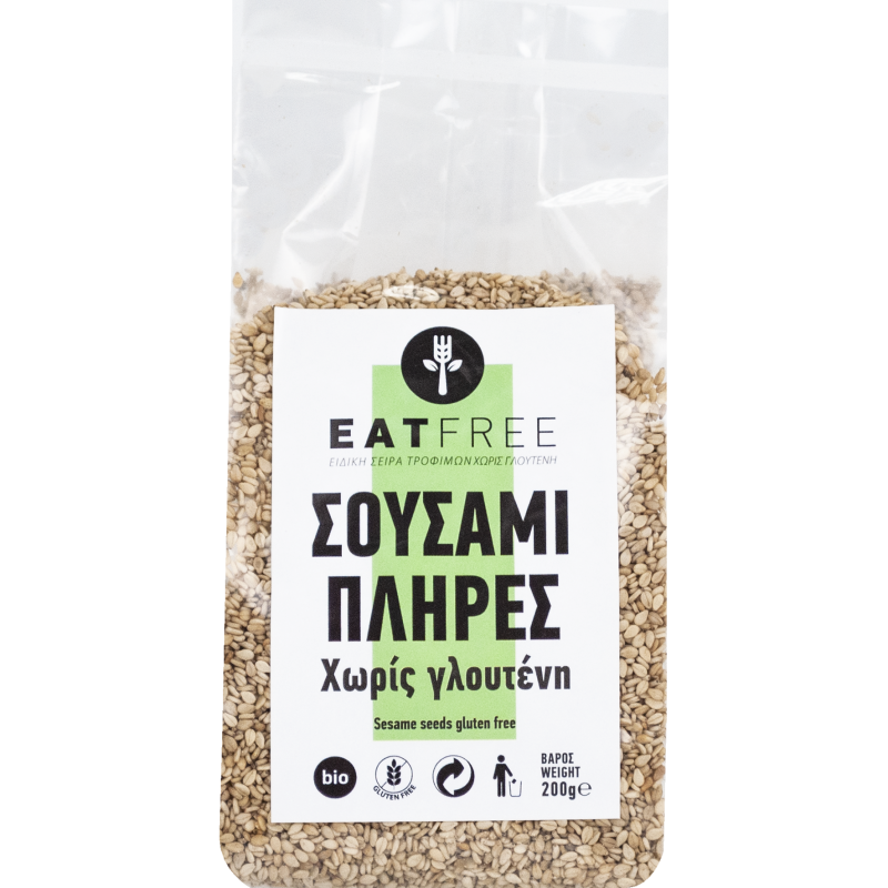 Βιολογικό σουσάμι πλήρες χωρίς Γλουτένη Eat free 200gr