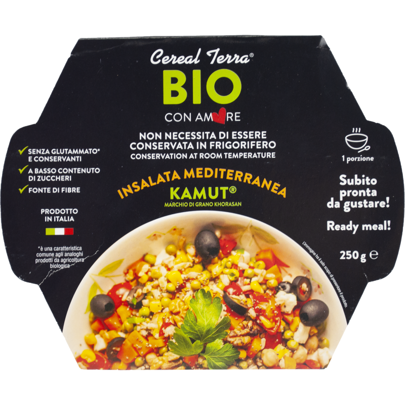 Βιολογικό έτοιμο γεύμα σαλάτα Καμούτ Μεσογειακή 250gr Cereal Terra