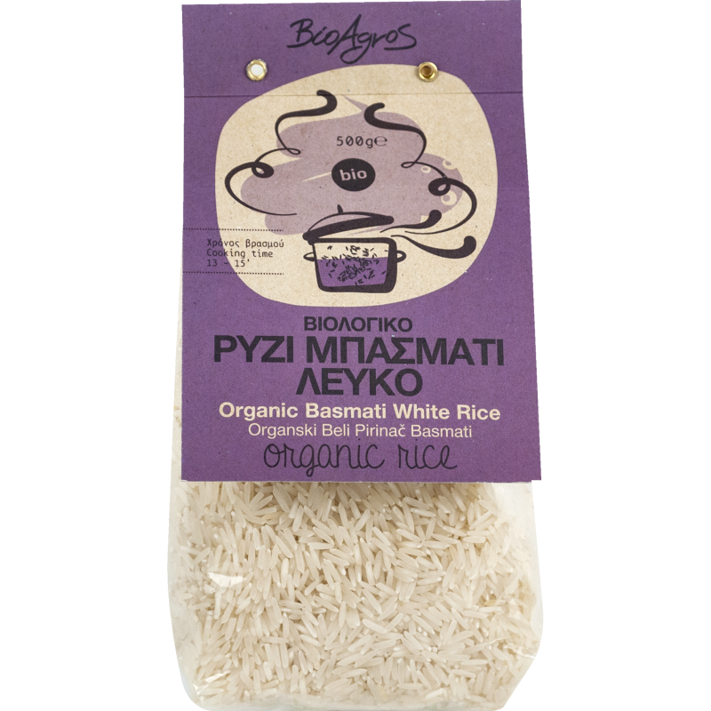 Βιολογικό Ρύζι μπασμάτι λευκό 500gr Βιοαγρός