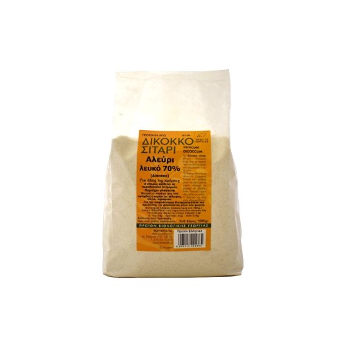 Βιολογικο αλεύρι Δικκοκο ( Ζεας ) λευκό 1kg Ola Bio