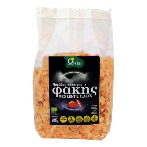Βιολογικές Νιφάδες κόκκινης φακής χωρίς Γλουτένη και χωρίς αλάτι 200gr Ola Bio Βιολογικές Νιφάδες κόκκινης φακής χωρίς Γλουτένη και χωρίς αλάτι 200gr Ola Bio