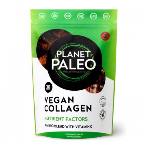 Βιολογικό φυτικό Κολλαγόνο με αμινοξέα και βιταμίνη C με γεύση Σοκολάτα χωρίς Γλουτένη Vegan Collagen Chocolate gluten free 255gr Planet PALEO