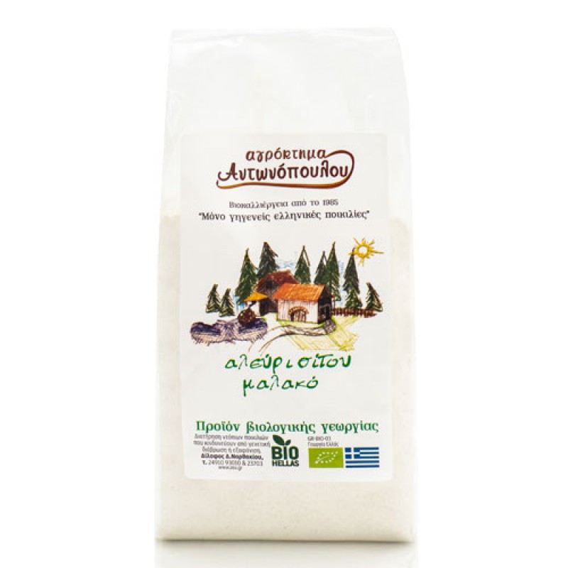 Βιολογικό Αλεύρι Σίτου αποφλοιωμένο μαλακό 1kg Αγρόκτημα Αντωνόπουλου