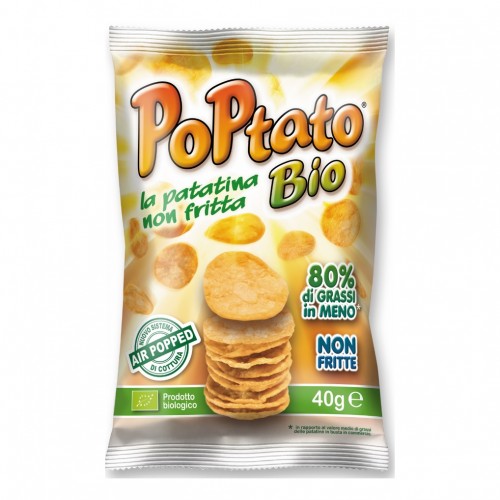 Βιολογικο Τσιπς κλασικό χωρίς τηγάνισμα 40gr Poptato 