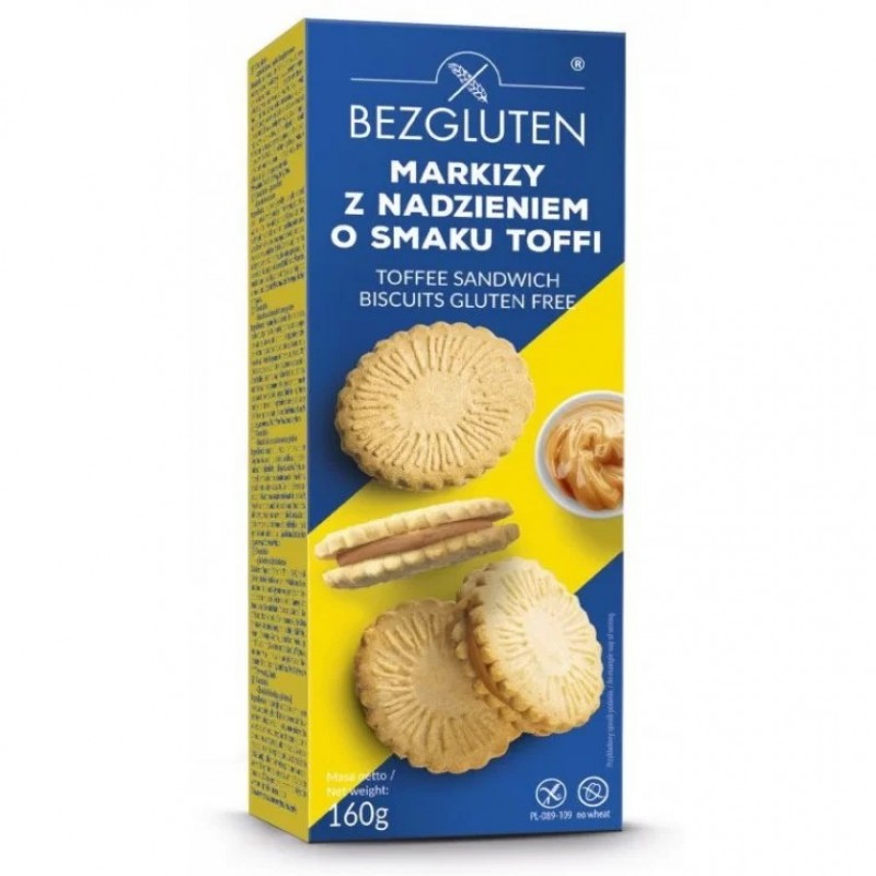 Βιολογικά Μπισκότα γεμιστά με Καραμέλα χωρίς Γλουτενη 160gr Bez Gluten