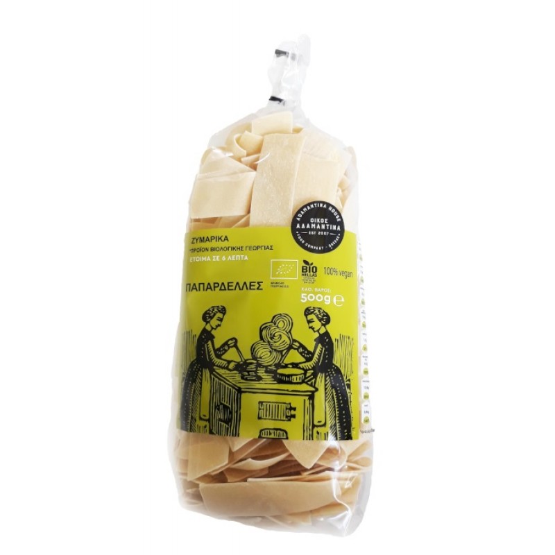 Βιολογικές Παπαρδελες σκληρού Σίτου Vegan 500gr Αδαμαντινα