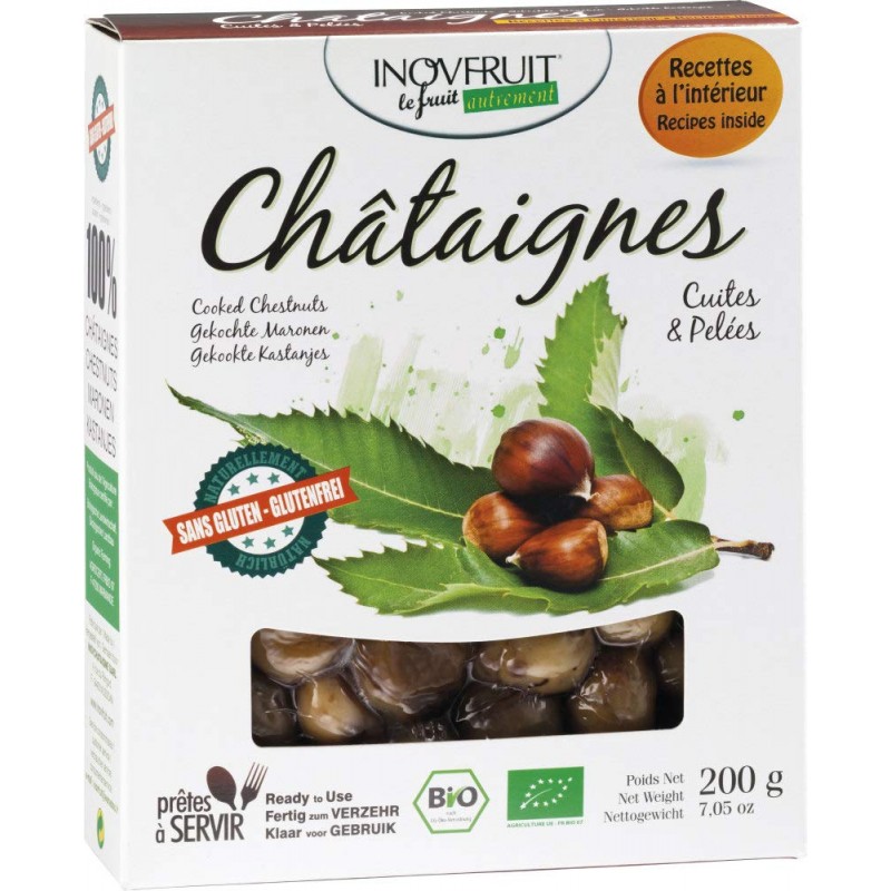 Βιολογικά Κάστανα βρασμένα αποφλοιωμένα "Inofruit" 200gr