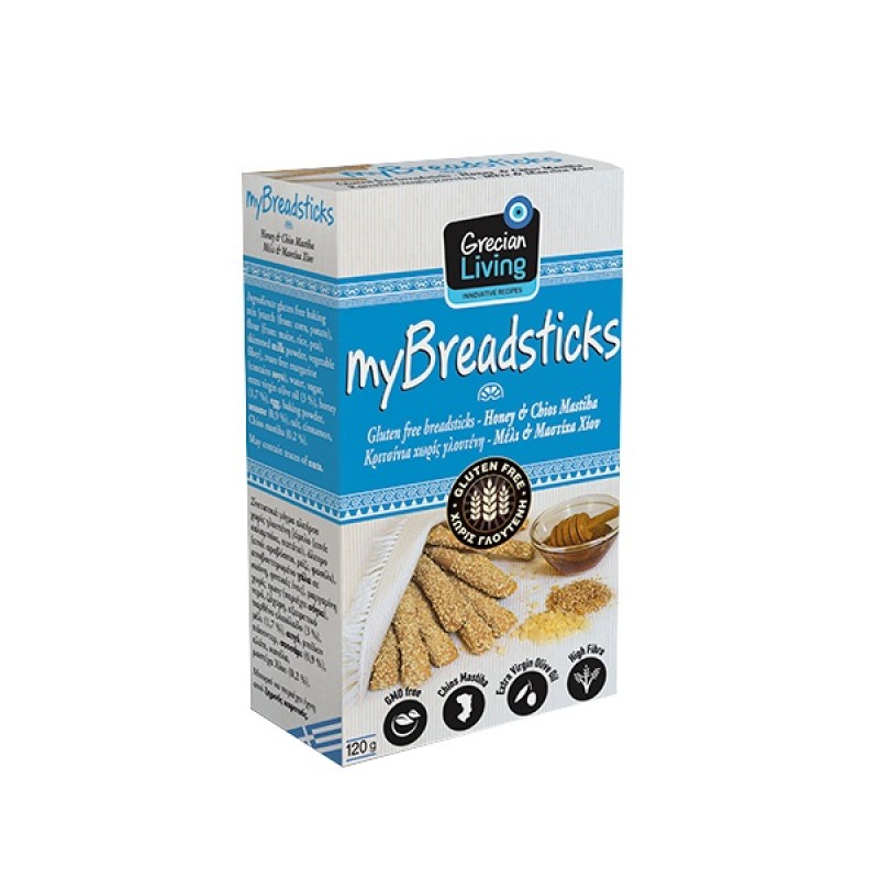 Βιολογικα κριτσινια Μέλι & Μαστίχα Χίου χωρίς Γλουτενη low carb 120gr Grecian living