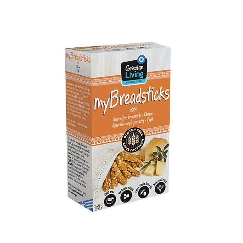 Βιολογικα κριτσινια Τυρί χωρίς Γλουτενη low carb 120gr Grecian living