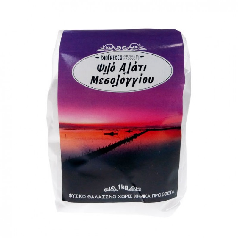 Βιολογικό αλάτι Μεσολογγίου ψιλό 1kg Βιοφρέσκο