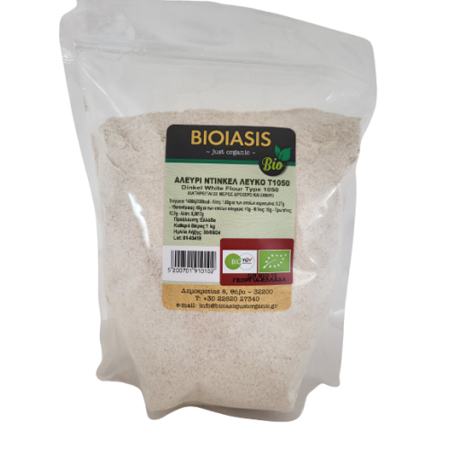 Βιολογικό Αλεύρι ντίνκελ λευκό 10-50 σακί 25kg Bioiasis