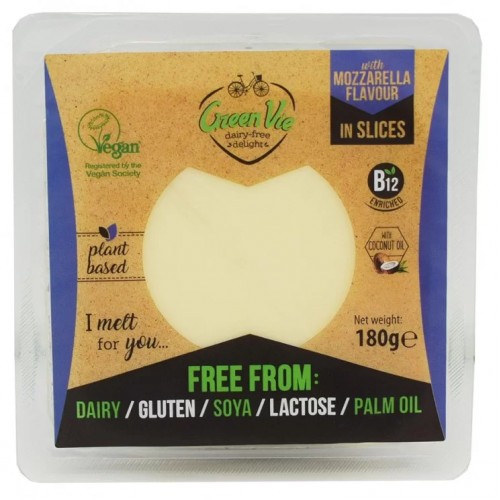 Βιολογική χορτοφαγική Μοτσαρέλα φέτες χωρίς γλουτένη & χωρίς Λακτόζη 180gr Vegan Green Vie
