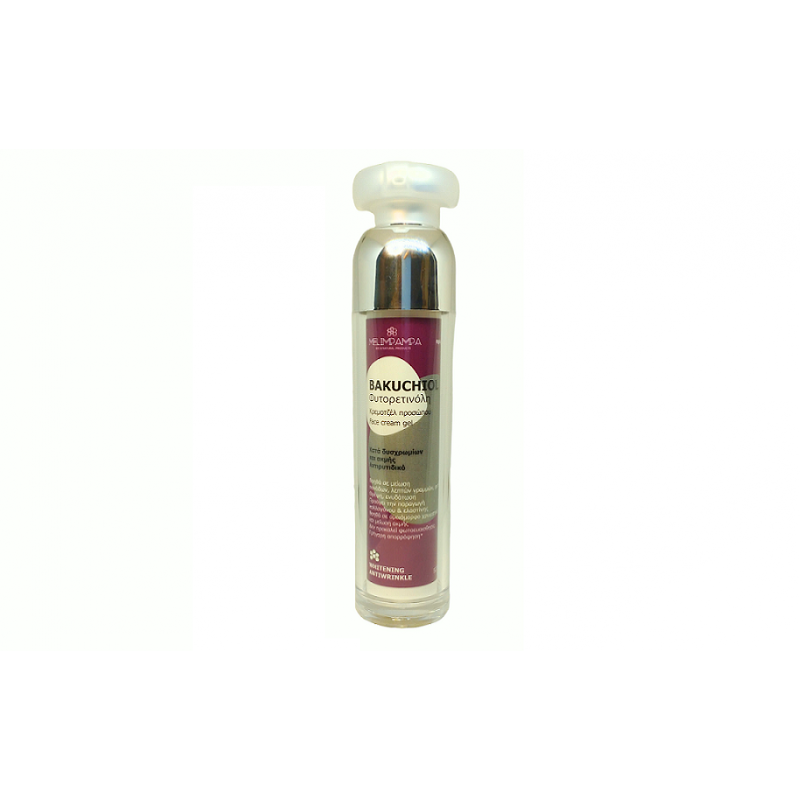 Κρέμα τζελ προσώπου face cream gel κατά δυσχρωμιών πανάδων & ακμής αντιρυτιδικό με αλόη και πρωτεΐνες μεταξιού 50ml BAKUCHIOL MELIMPAMPA