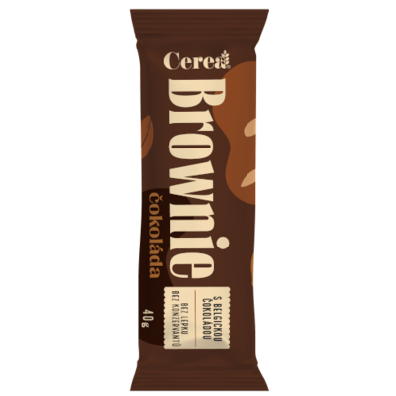 Μπάρα Μπράουνι Brownie με Βέλγικη σοκολάτα χωρίς Γλουτένη 40gr Cerea