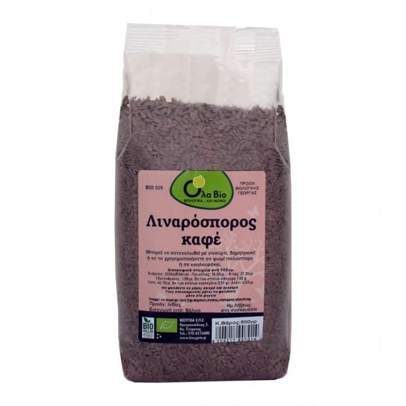Βιολογικός Λιναρόσπορος καφέ 500gr Ola bio