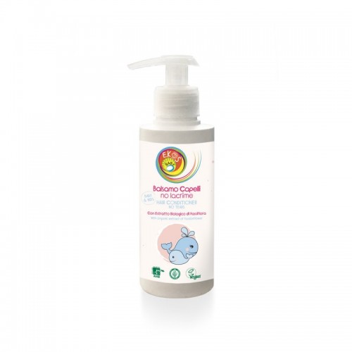 Βιολογικό Μαλακτικό Μαλλιών για Παιδιά, Χωρίς Δάκρυα με βιολογικό εκχύλισμα Πασσιφλόρας και πλούσιες μαλακτικές ιδιότητες 200ml Ekos Baby