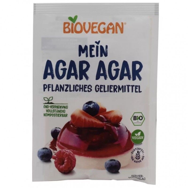Βιολογικό αγάρ αγάρ AGAR AGAR χωρίς Γλουτένη Gluten free 60gr BIOVEGAN