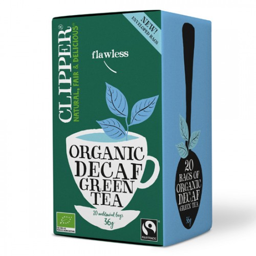 Βιολογικό πράσινο Τσάι χωρίς καφεΐνη organic decaf green tea 20bags 36gr CLIPPER