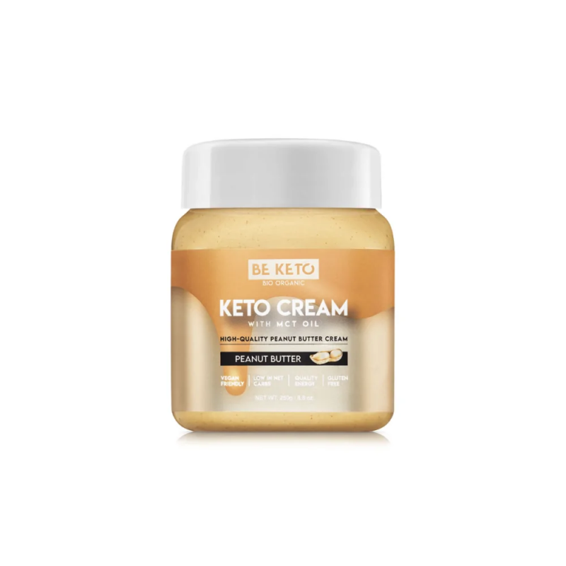Άλειμμα KETO με Φυστικοβούτυρο Keto cream Peanut + MCT Low Carb Gluten free 250gr BE KETO