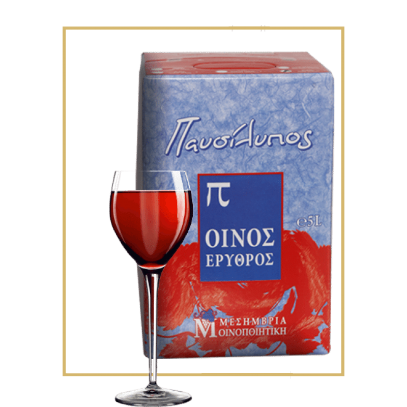 Οίνος Ερυθρός Syrah 100% σε Ασκό 5L Παυσίλυπος