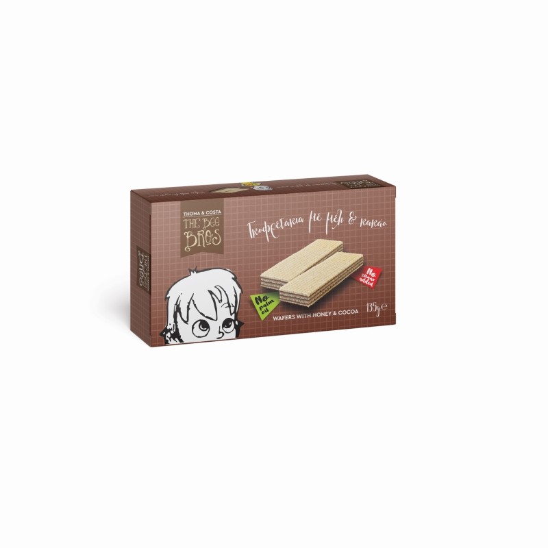Γκοφρέτες με Μέλι και Κακάο χωρίς ζάχαρη 135gr The Bee Bros
