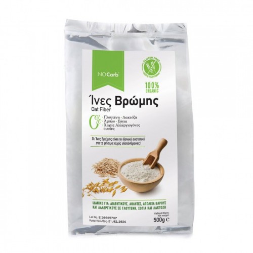 Βιολογικές ίνες Βρώμης No Carb 500gr Βιολογικές ίνες Βρώμης No Carb 500gr