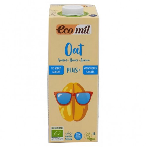 Βιολογικό Ρόφημα βρώμης φυσικό χωρίς ζάχαρη 1L Ecomil