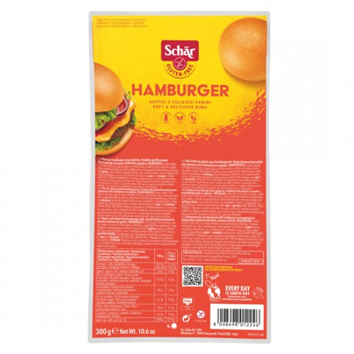 Βιολογικά Ψωμάκια Χάμπουργκερ Hamburger (4 τεμάχια) χωρίς Γλουτένη 300gr Schar