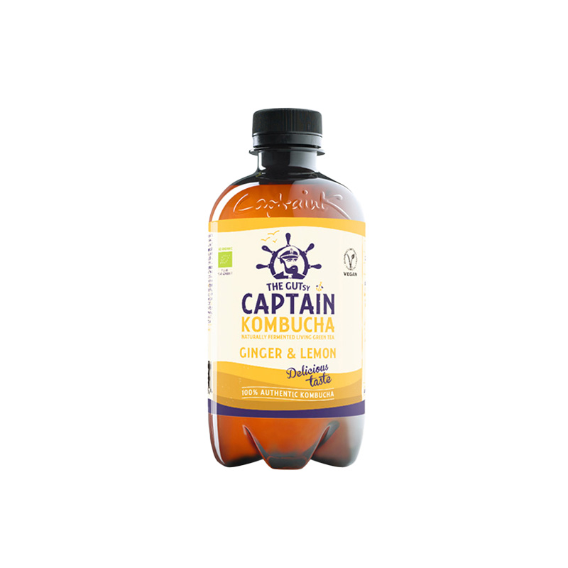 Βιολογική Κομπούχα Τζίντζερ λεμόνι COMPUCHA GINGER LEMON χωρίς Γλουτένη 400ml The Gutsy Captain