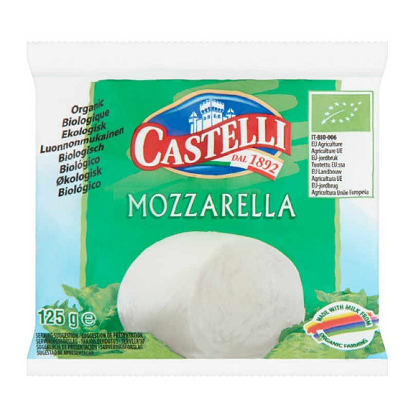 Βιολογική Μοτσαρέλα Αγελαδινή 125gr CASTELLI