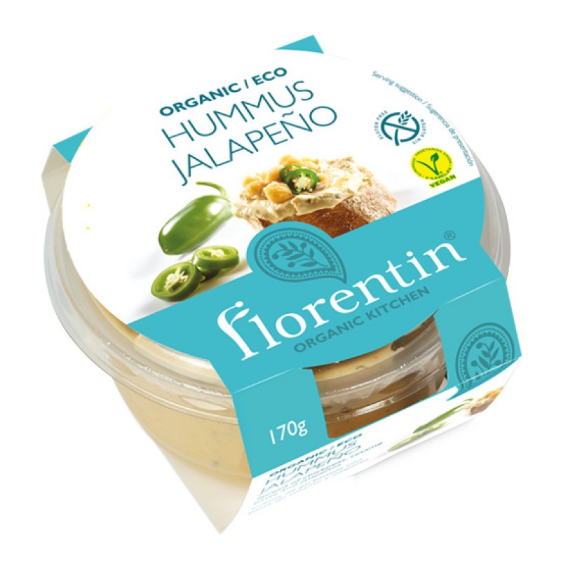 Βιολογικό Χούμους με Πιπεριά Jalapeno χωρίς Γλουτένη Vegan 200gr Fiorentin