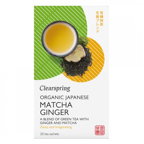 Βιολογικό Τσάι Ιαπωνικό Matcha Ginger (20 bags) 36gr Clearspring