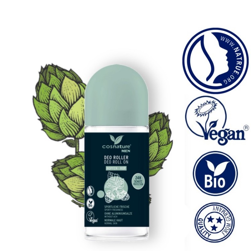 Βιολογικό αντρικό Αποσμητικό Roll on MEN με Λυκίσκο 50ml Cosnature