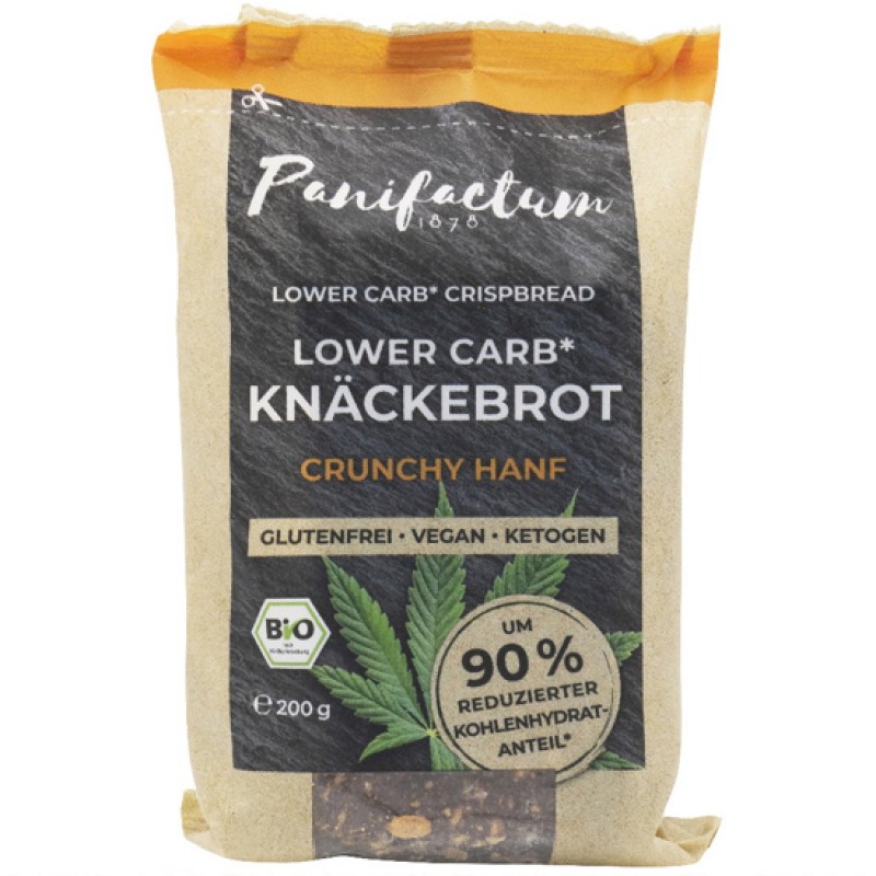 Βιολογικά κράκερς με αποφλοιωμένους σπόρους Κάνναβης χωρίς Γλουτένη low carb Keto 200gr Panifactum