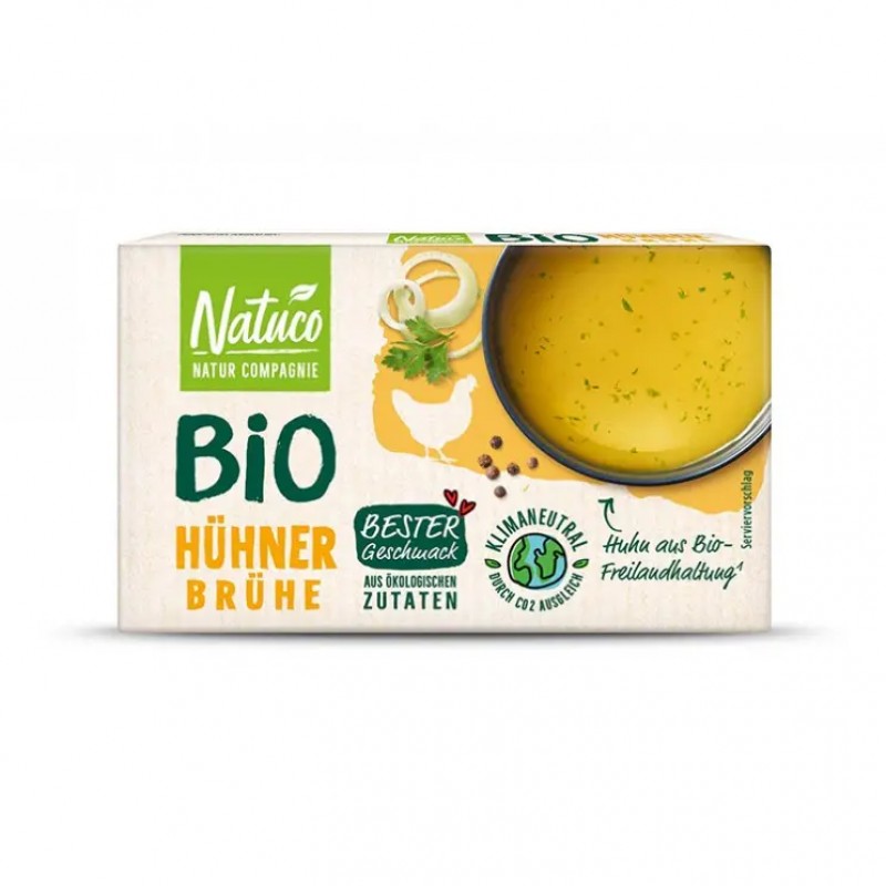 Βιολογικοί Κύβοι ζωμού Κοτόπουλου 80gr Natuco