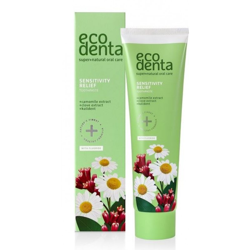 Βιολογική οδοντόκρεμα με Χαμομήλι, Γαρύφαλλο & Kalident για Ευαίσθητα δόντια και ούλα 100ml Eco denta