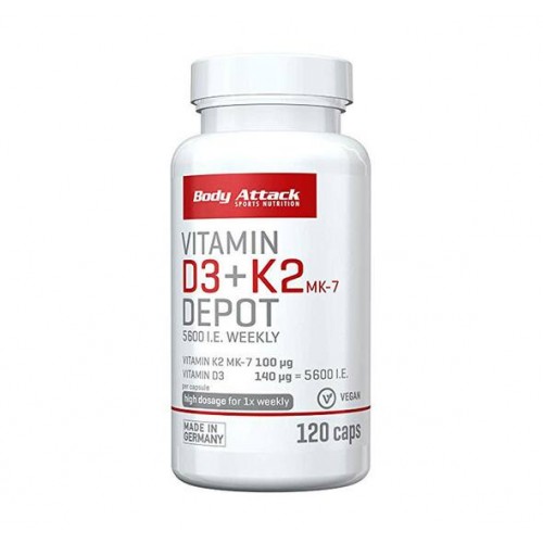 Βιταμίνη D3+K2 DEPOT 120caps Body Attack