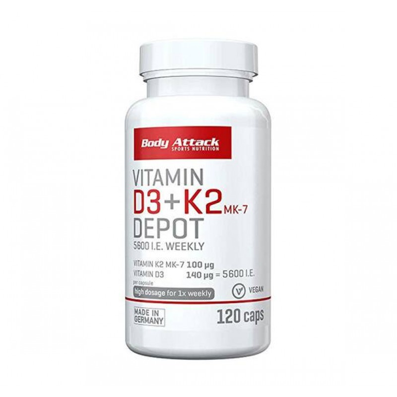 Βιταμίνη D3+K2 DEPOT 120caps Body Attack