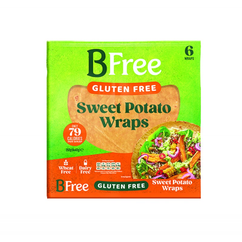 Βιολογικές πίτες Wrap (τυλιχτό) Γλυκοπατάς χωρίς γλουτένη 6 wraps 252gr Bfree