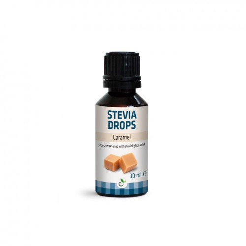 Καραμέλα σταγόνες με Στέβια stevia drops Caramel 30ml Sukrin